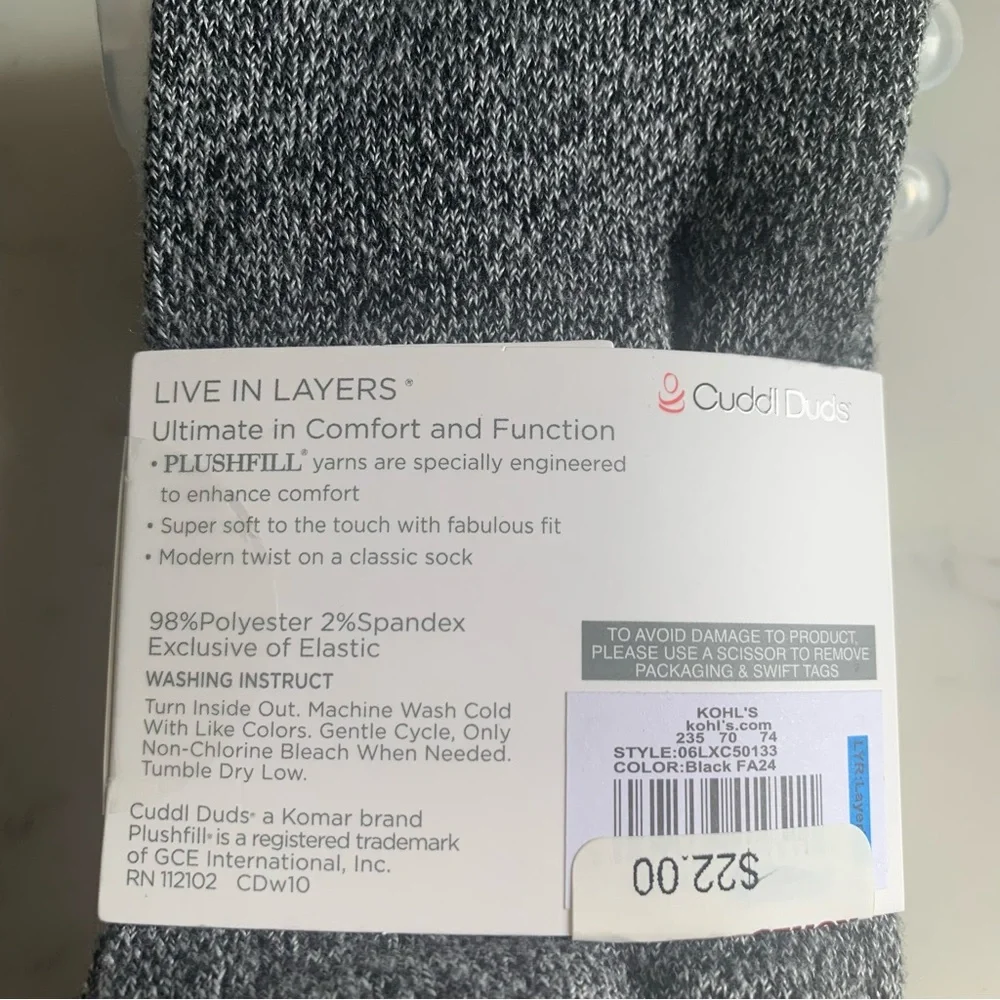 Cuddl Duds Women’s Plushfill 3 Pavk Crew Socks